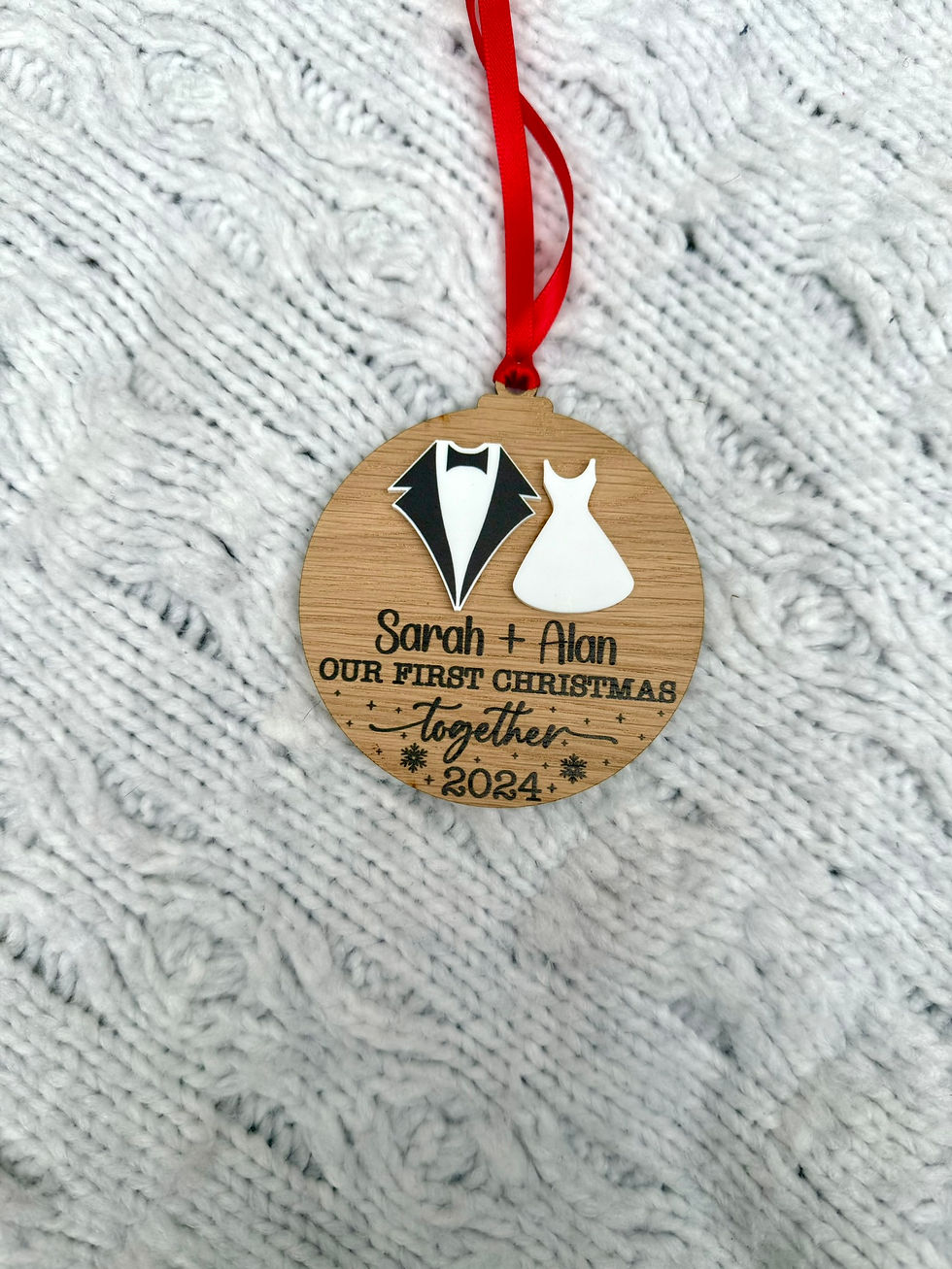 Thumbnail: Personalised Married Couple Christmas Bauble | "Our First Christmas as Mr and Mr