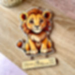 Thumbnail: Lion Shape Wall Art | Custom Newborn Gift with Name, Size, Weight, and Height |