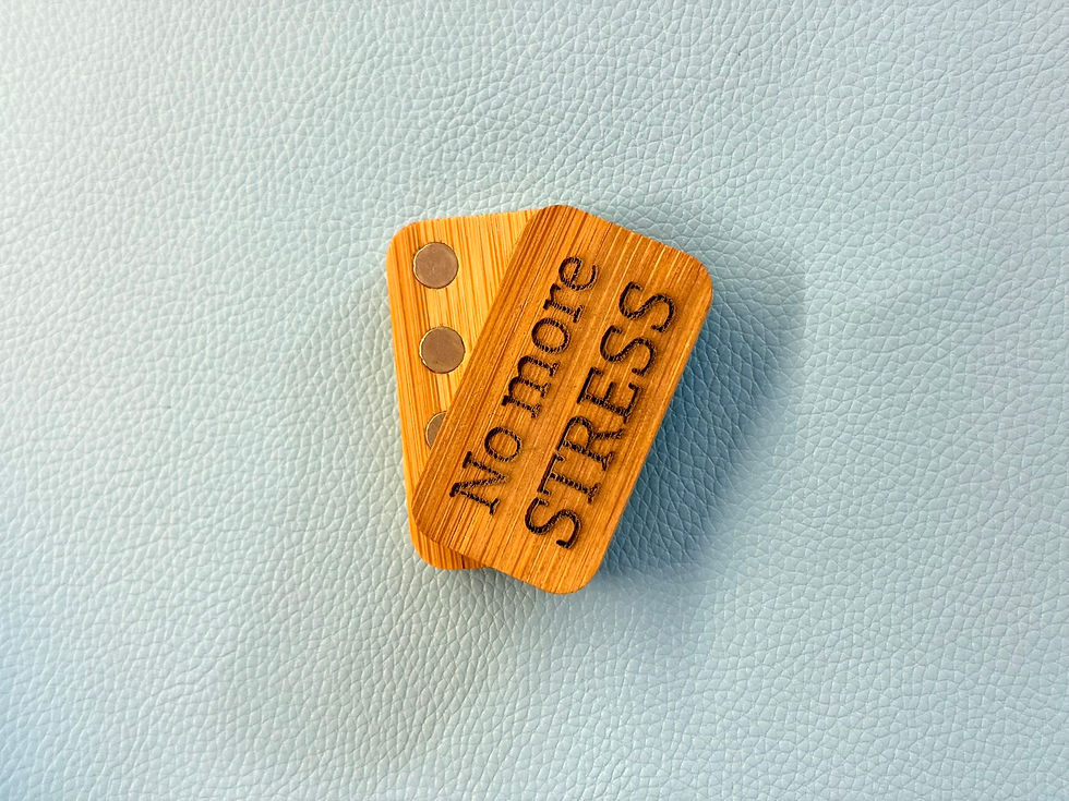 Thumbnail: Personalised Engraved Magnet and bamboo antistress fidget