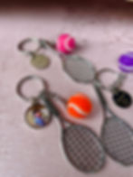 Thumbnail: Custom photo Tennis Racket Shape with Ball Keyring with any photo, personalised