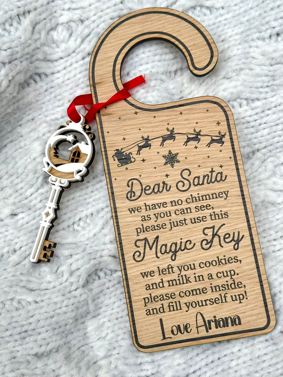 Thumbnail: Personalised Magic Key Holder for Santa | Christmas Door Hanger |Christmas Decor