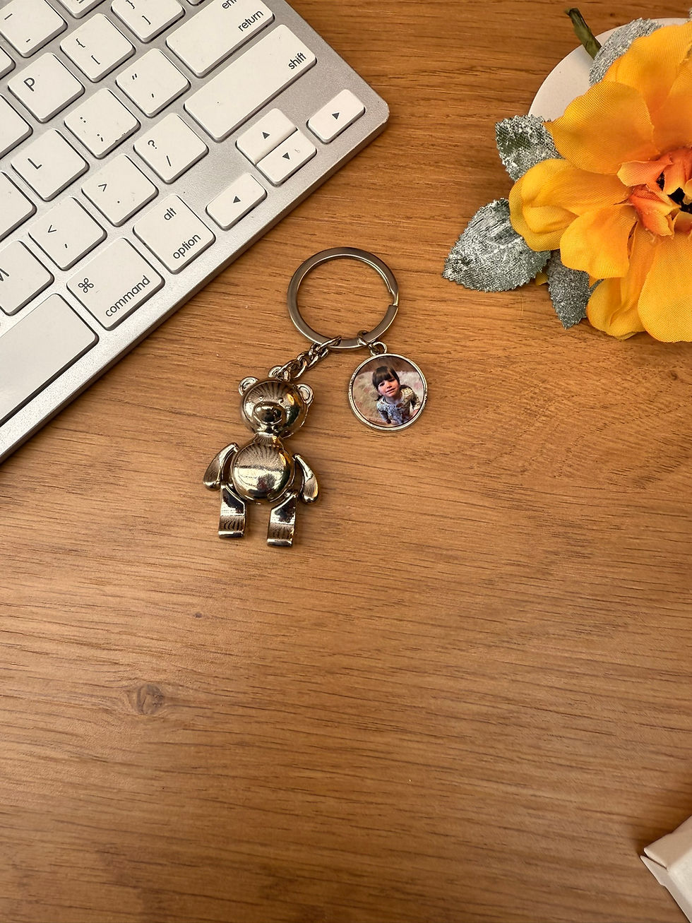 Thumbnail: Custom Novelty Bear Keepsake Gift, Personalised Bear Charm Keychain,Santa Gift