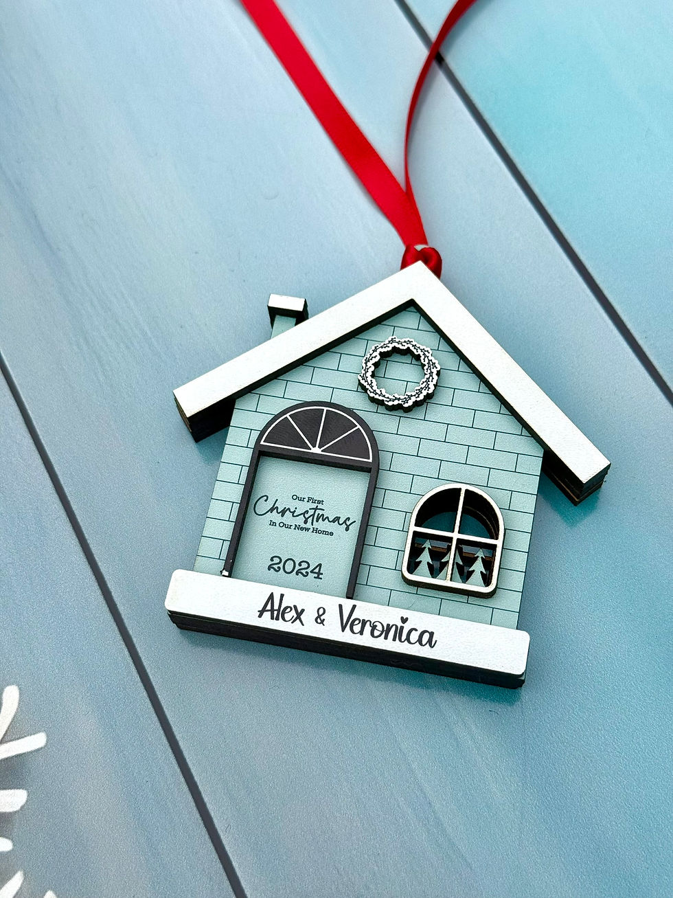 Thumbnail: Personalised "Our First Christmas in Our New Home" Ornament