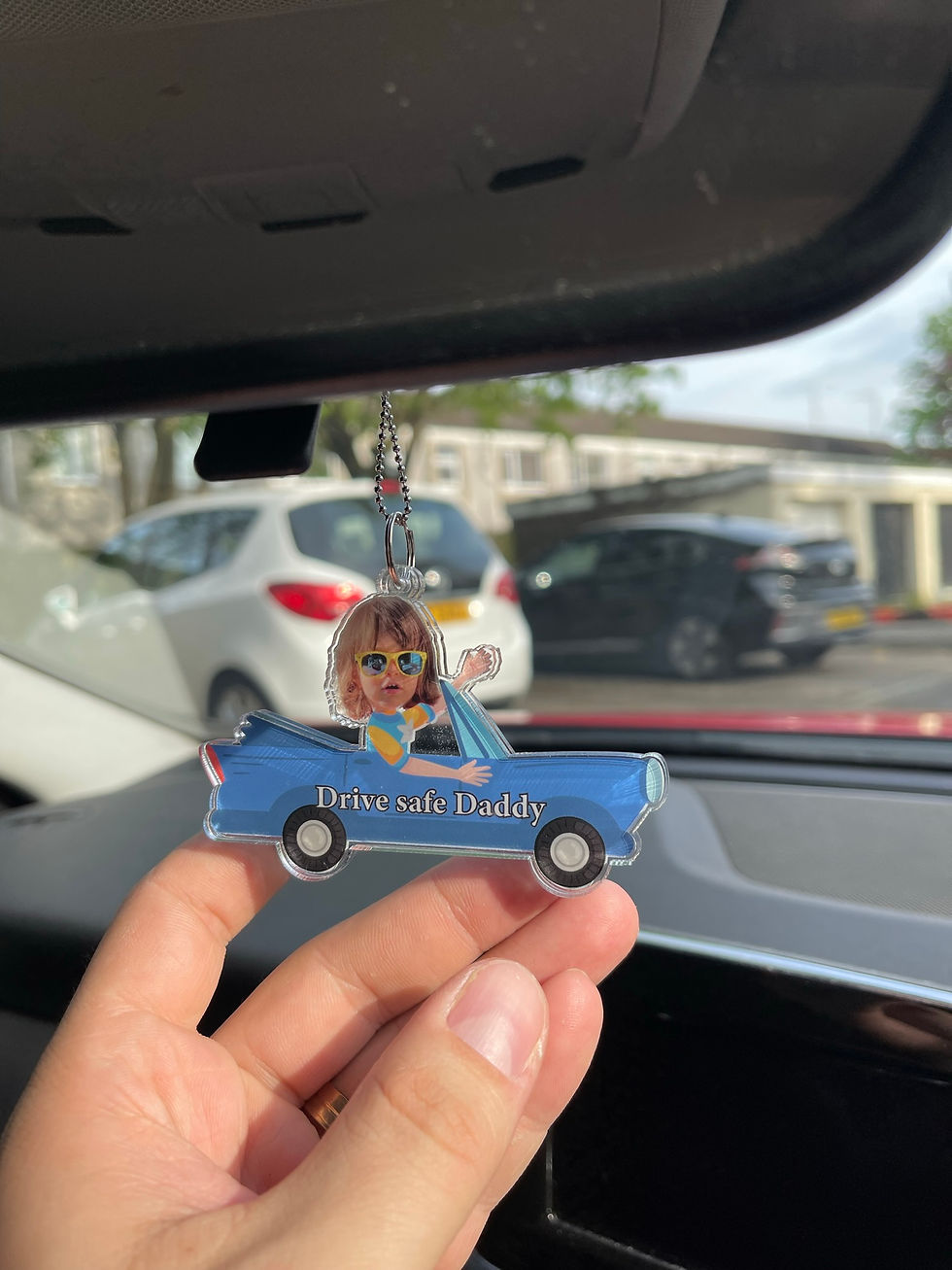 Thumbnail: Personalised Vintage Convertible Car Charm Shape – Custom Photo and Text Printed