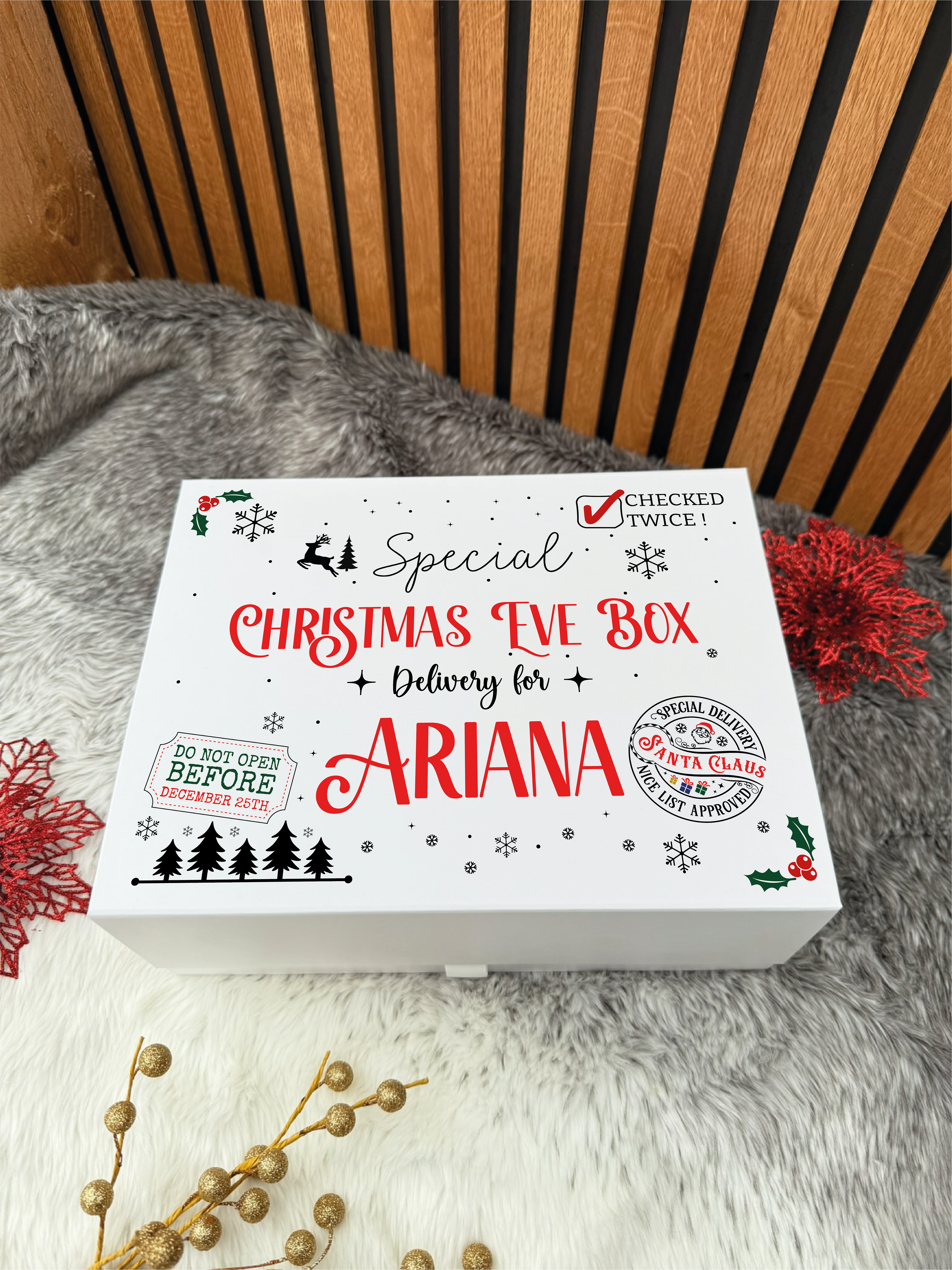 Personalised Christmas Eve Box, Santa Claus Delivery Box, Christmas Gift Box