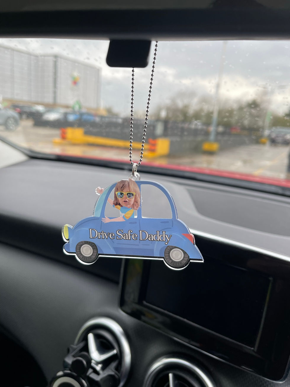 Thumbnail: Custom Face Photo Car hanging Ornament, Photo keepsake for car