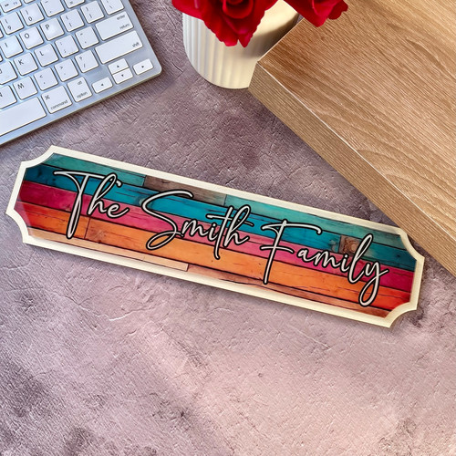 Personalised Family Name Street Sign, Gift Idea, Acrylic and wood Sign ...