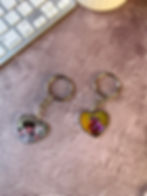 Thumbnail: Photo Keychain, heart shape, double sided photo keychain, gift for her, custom