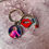 Thumbnail: Personalised Engraved Red Lips and Lipstick Charms keyring with any photo charm