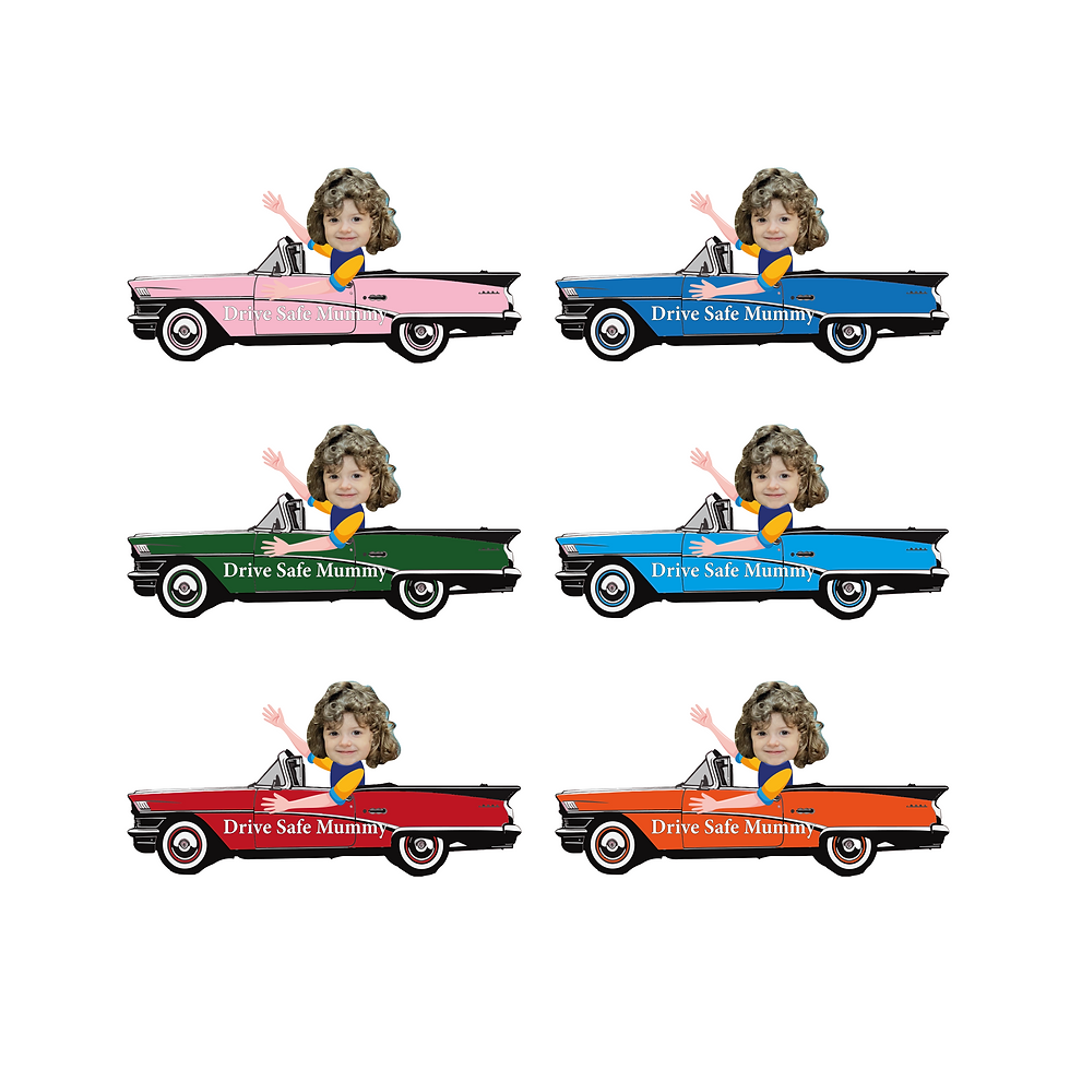Thumbnail: Personalised Vintage Convertible Car Charm Shape | Car Hanging Ornament
