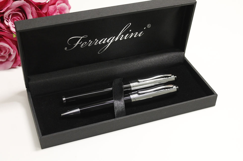 Thumbnail: Personalised Engraved FERRAGHINI® with ballpoint pen and rollerball