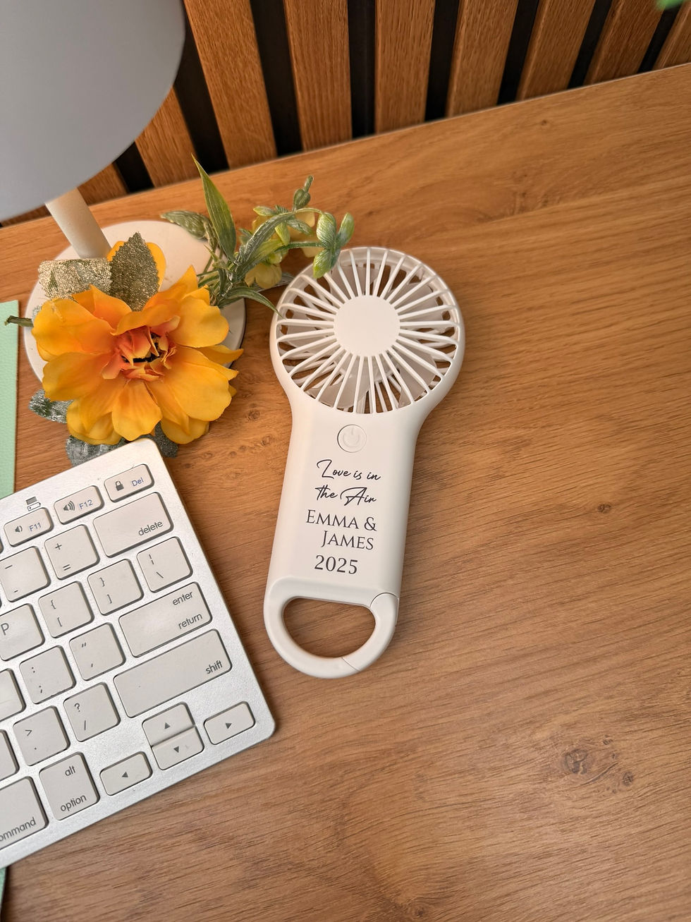 Thumbnail: Personalised Battery Fan, Custom Handheld Fan, Portable Fan Christmas Gift