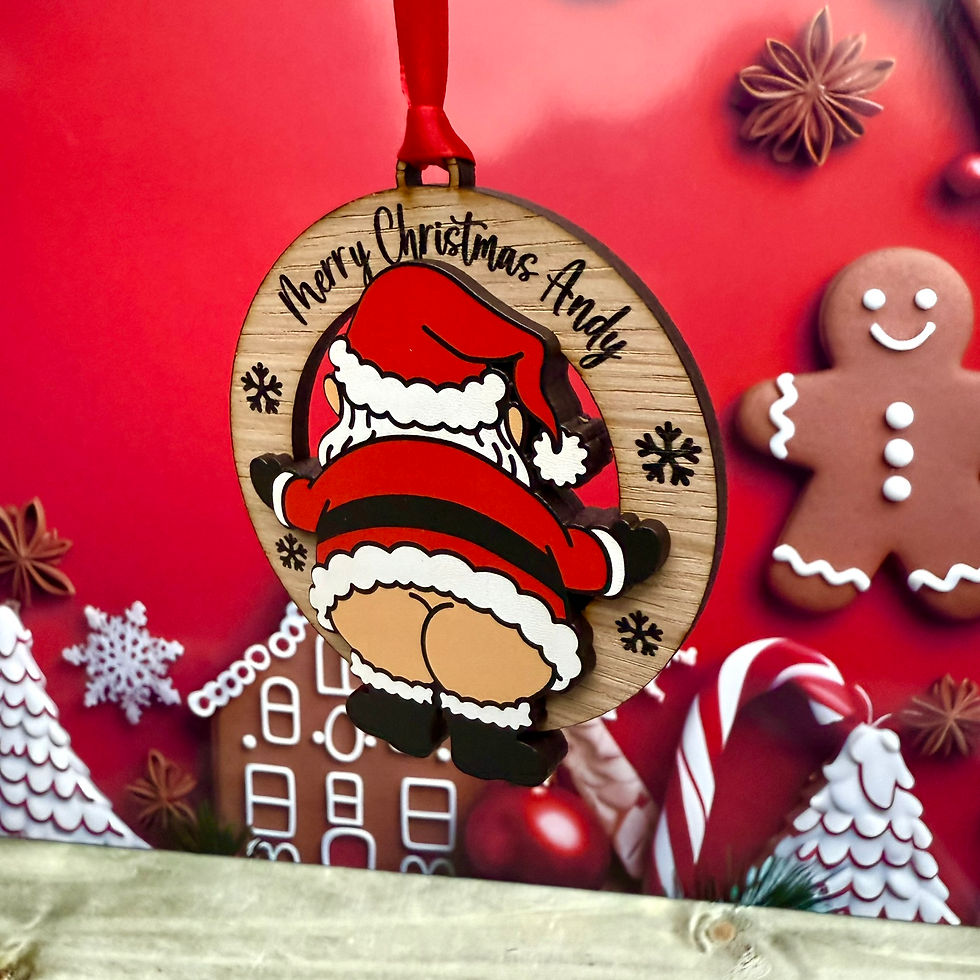 Thumbnail: Personalised Funny Christmas Bauble | Cheeky Santa Bum Ornament |Decoration