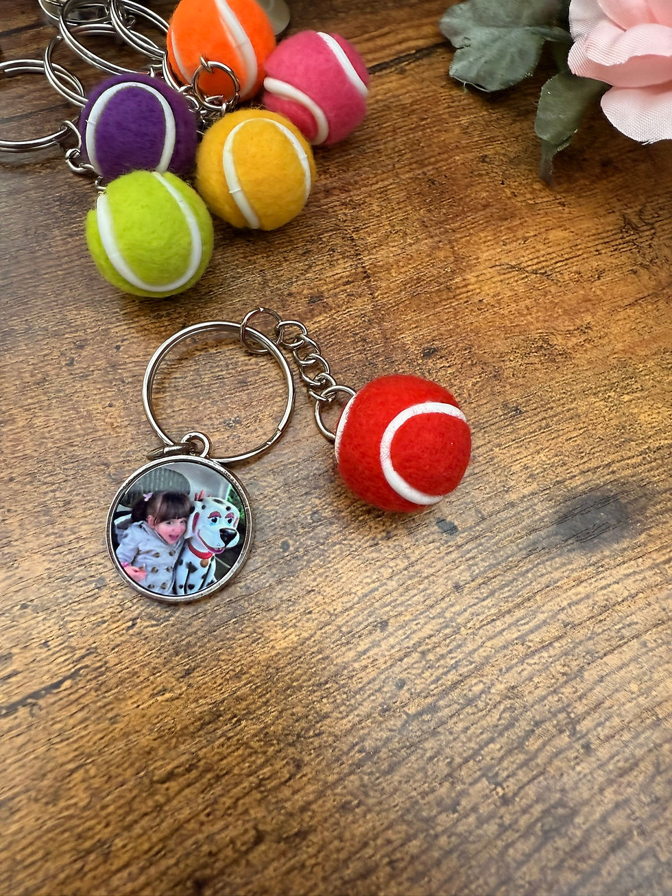 Thumbnail: Personalised Tennis Ball Keyring, Engraved Sports Keyring,Secret Santa