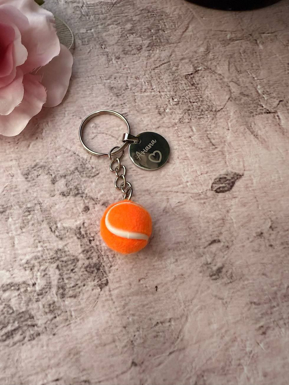 Thumbnail: Personalised Tennis Ball Keyring, Engraved Sports Keyring,Secret Santa