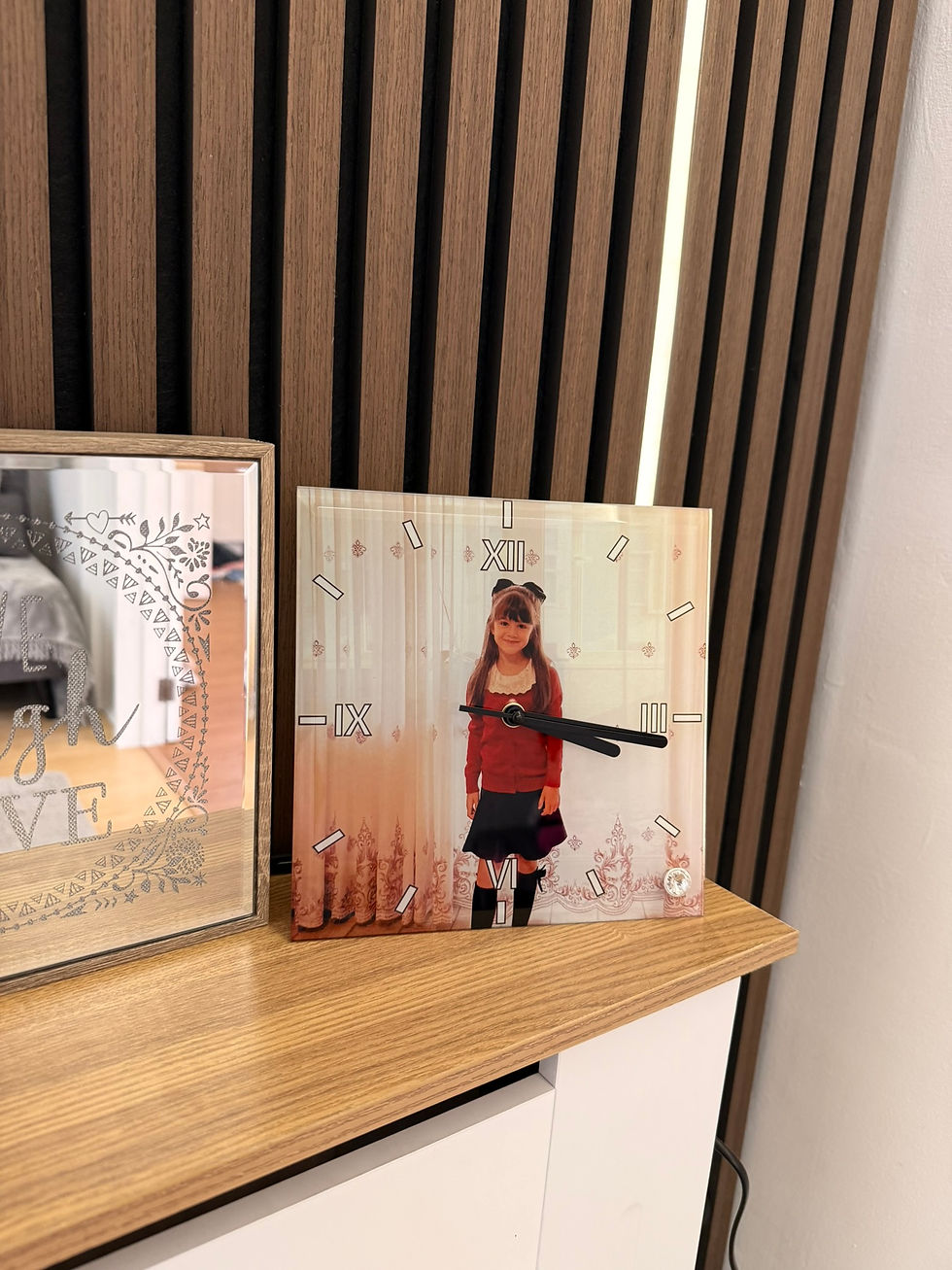 Thumbnail: Personalised Photo Clock, Freestanding Clock, Square Custom Clock, Photo Gift