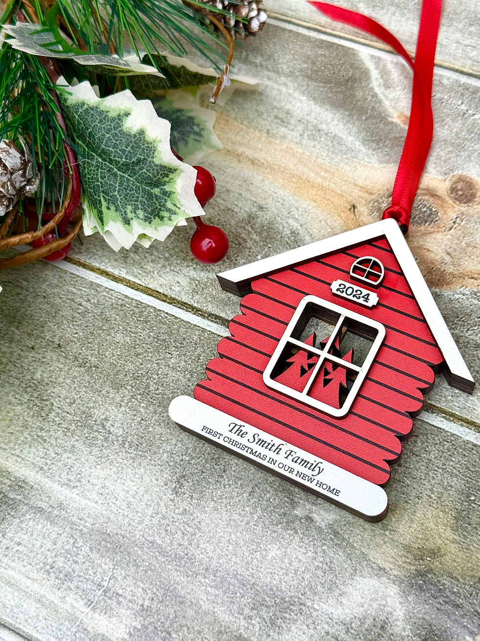 Personalised New Home Christmas Ornament | Family Home Christmas Decoration