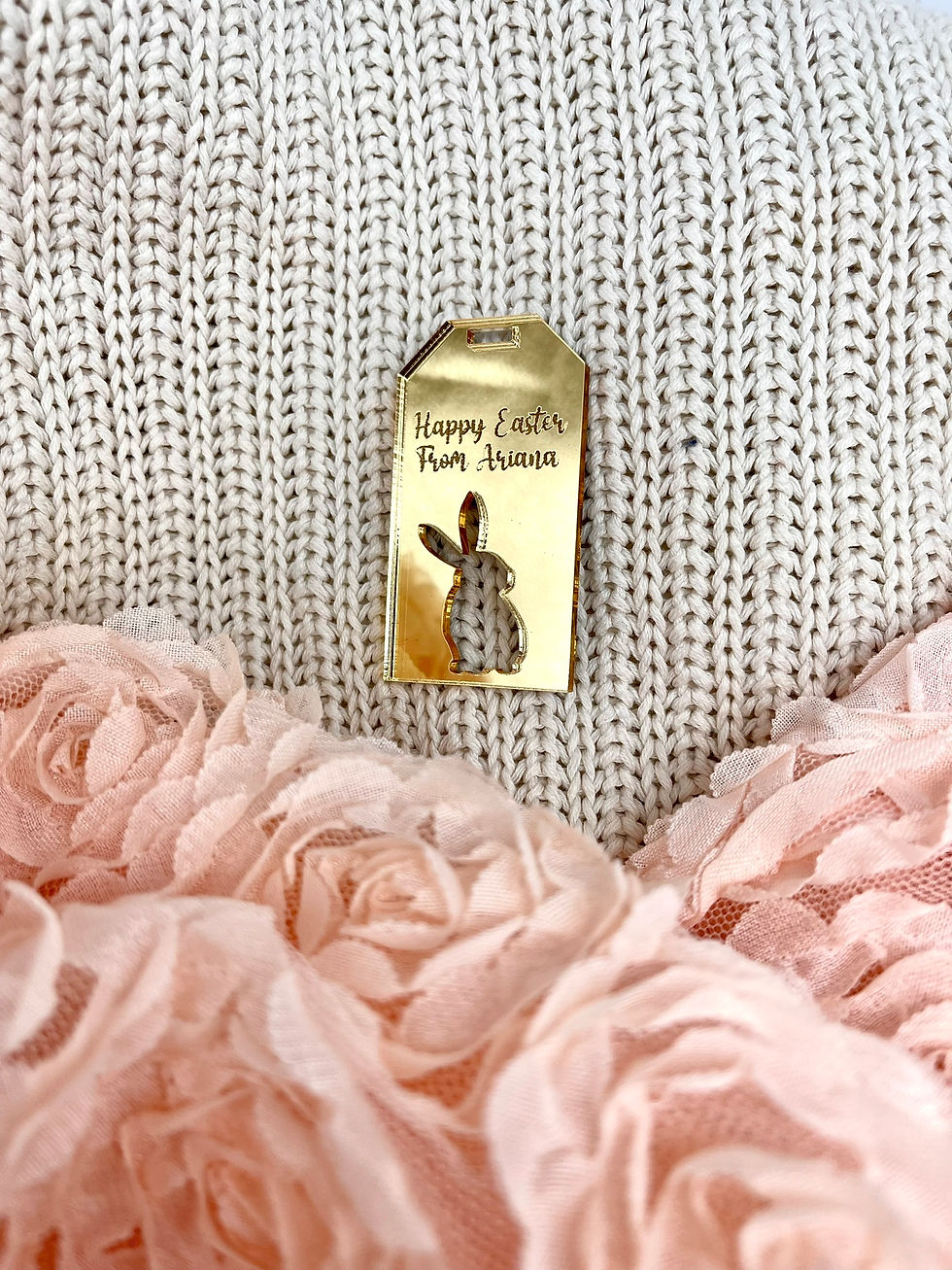 Thumbnail: Personalised Luxury Custom Gift Tags Easter Bunny cut out, Acrylic Gift Tags