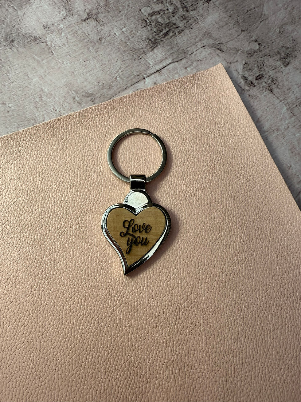 Thumbnail: Personalised Heart Enrgaved Keyring Gift, Custom Engraved Keychain,Gift Keyring