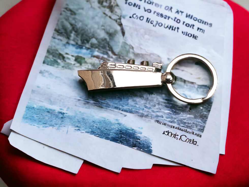 Thumbnail: Personalised Cruise Ship metal keyring with any name logo text Luxury gif