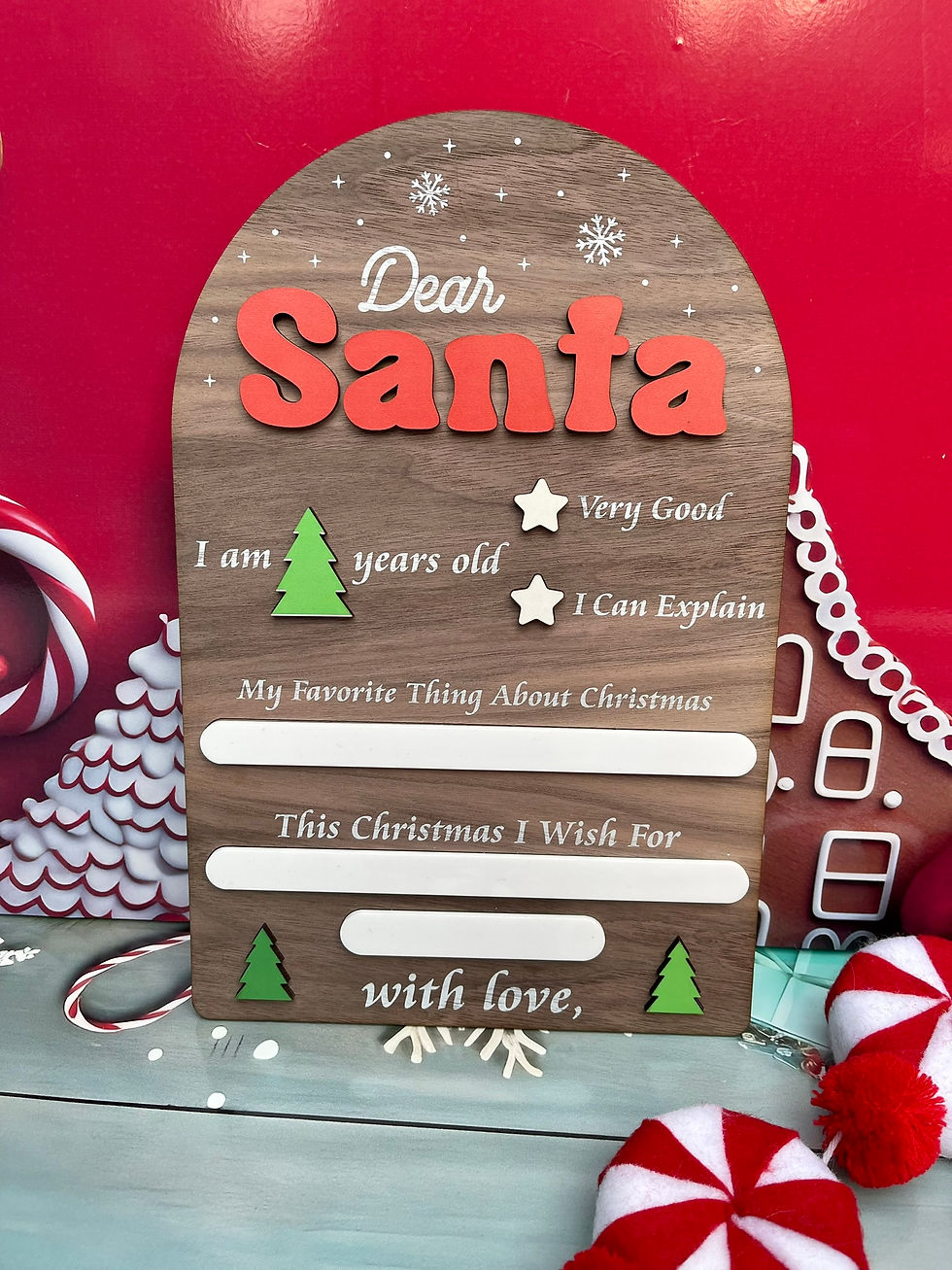 Thumbnail: Personalised "Letter to Santa" Christmas Ornament |Christmas Wish & Name