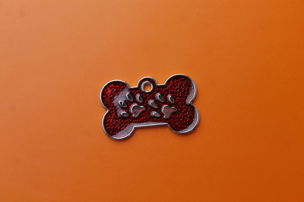 Thumbnail: Cat/Dog tag bone shape with glitter