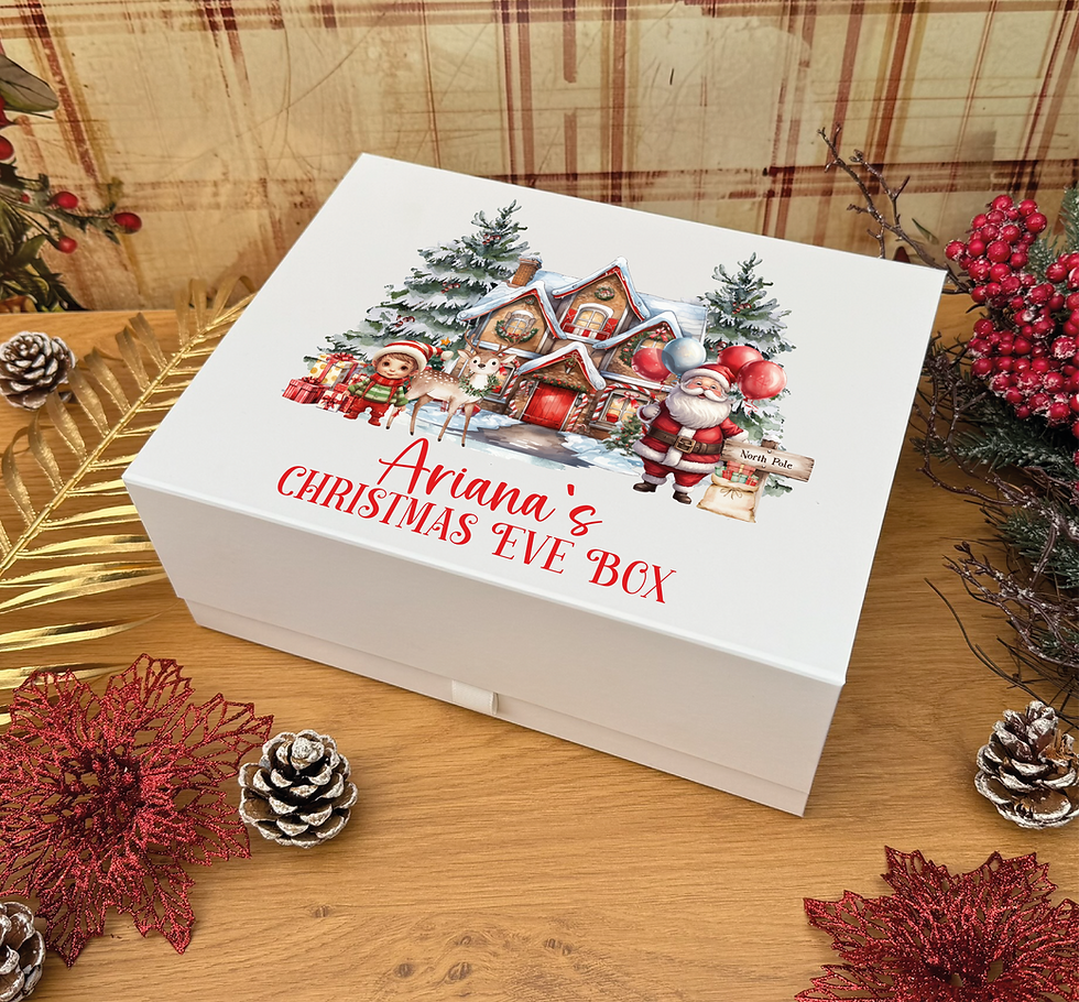 Thumbnail: Personalised Name and Santa Christmas Eve Box, Santa Claus Delivery Box
