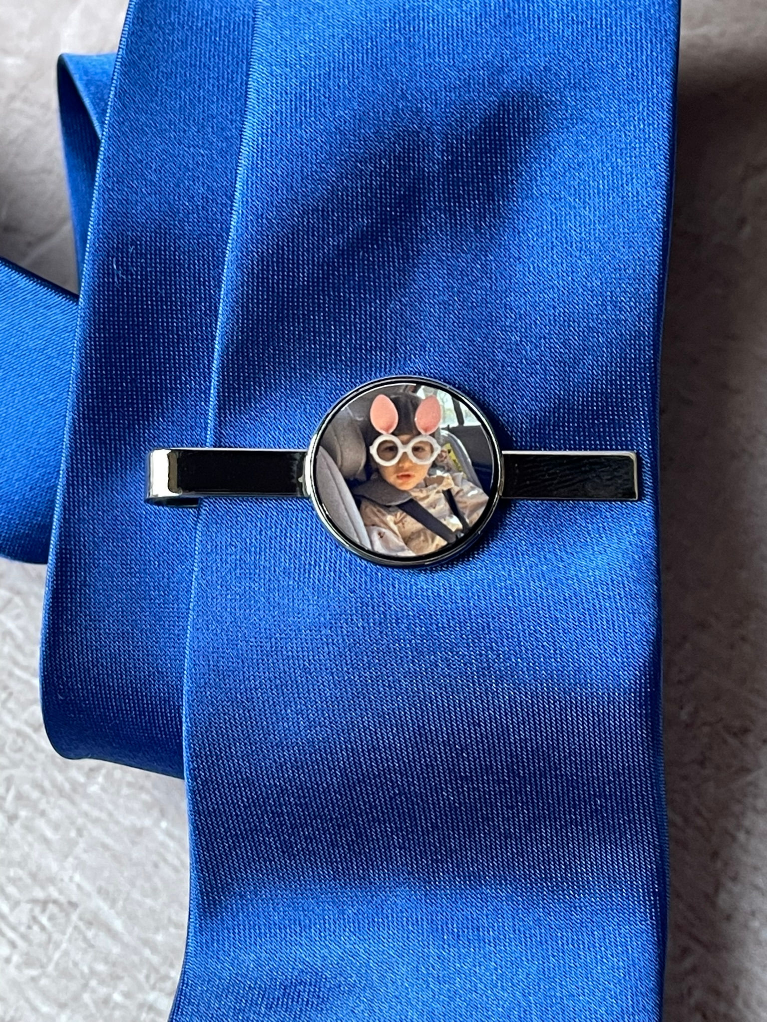Custom photo Tie clip, Engraved Tie Pin, Tie Bar Clip Personalised Wedding