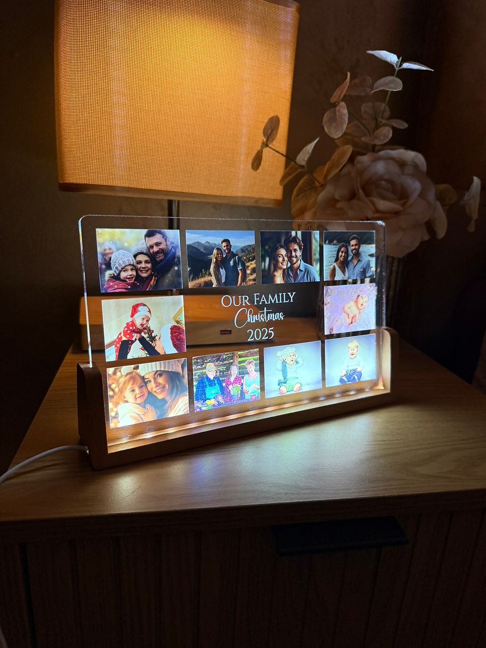 Thumbnail: 10 Inch Wide Night Light Led Lamp with photos and texts