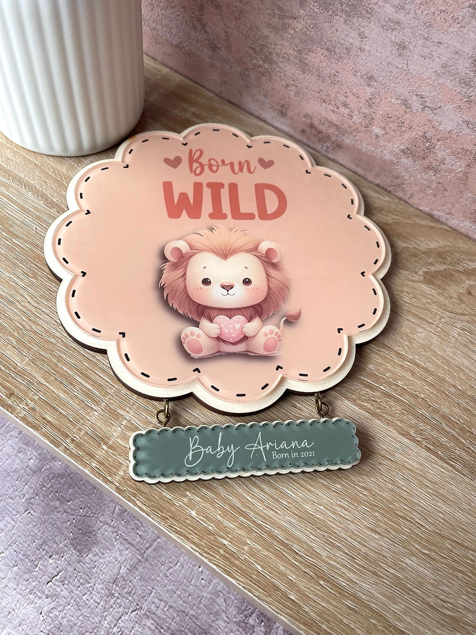 Thumbnail: Cute baby Lion scallop edge nursery wall decor Children's wall decor & hangings,