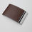 Thumbnail: Elegant business card holder with metal frame brown PU leather cover engraved