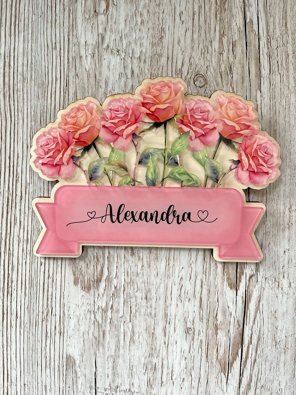 Thumbnail: Personalised flower with name wall plaque, wall decor, Cute decor, teacher gift