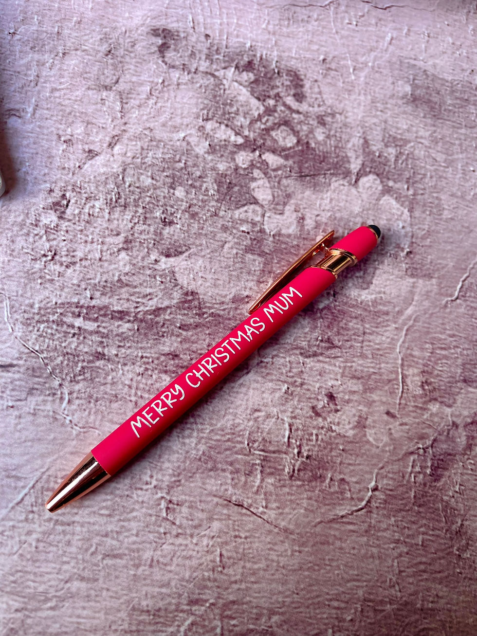 Thumbnail: Personalised Metal Pen with Stylus and Rose Gold Accents | Custom Engraved