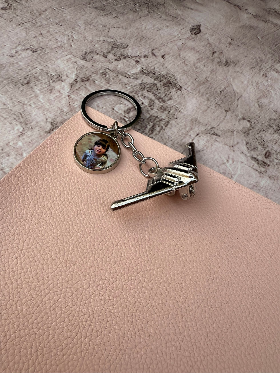 Thumbnail: Personalised Aircraft Keychain, Aviation Metal Keyring,Engraved Airplane Keyring