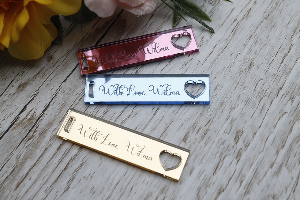 Thumbnail: Personalised Custom Gift Tags with heart cut out, Acrylic Gift Tags