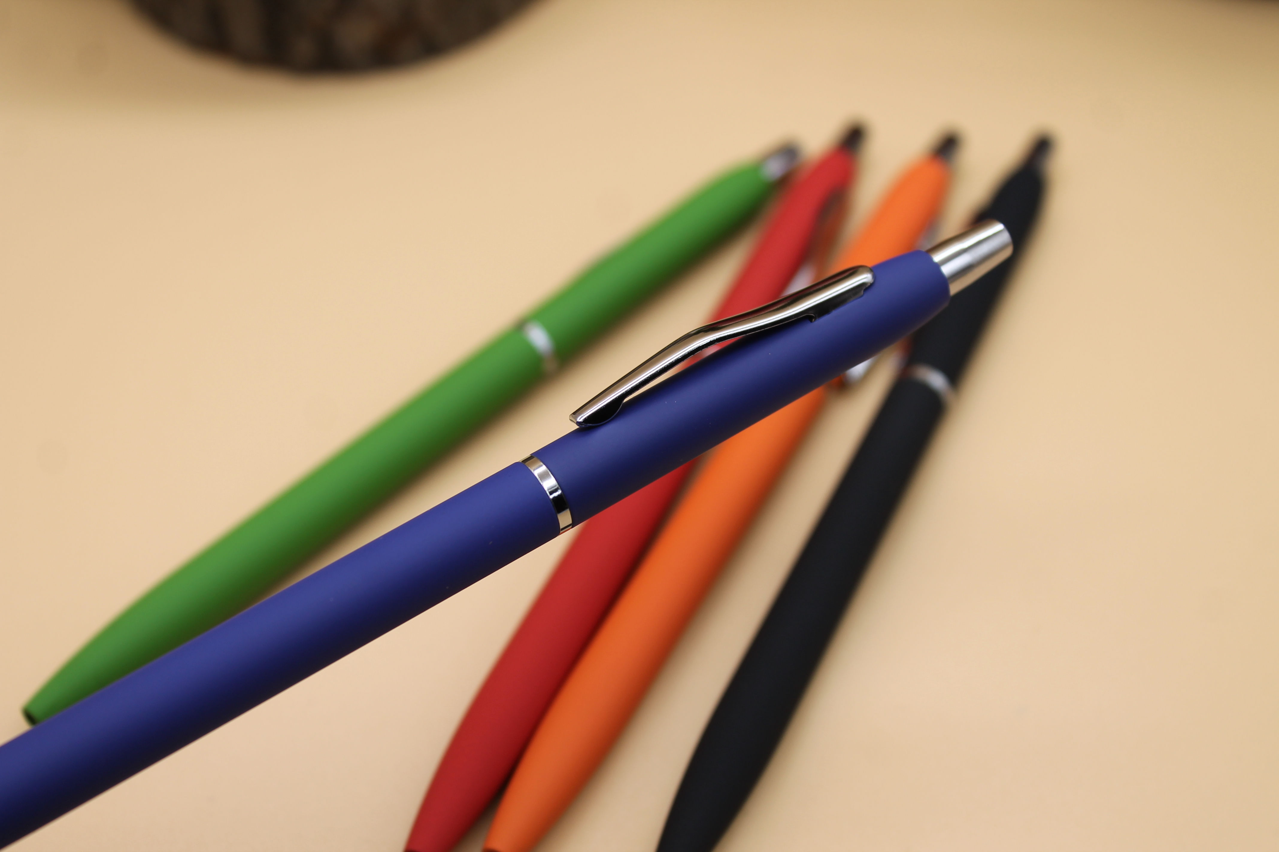 Personalised metal pen soft feel