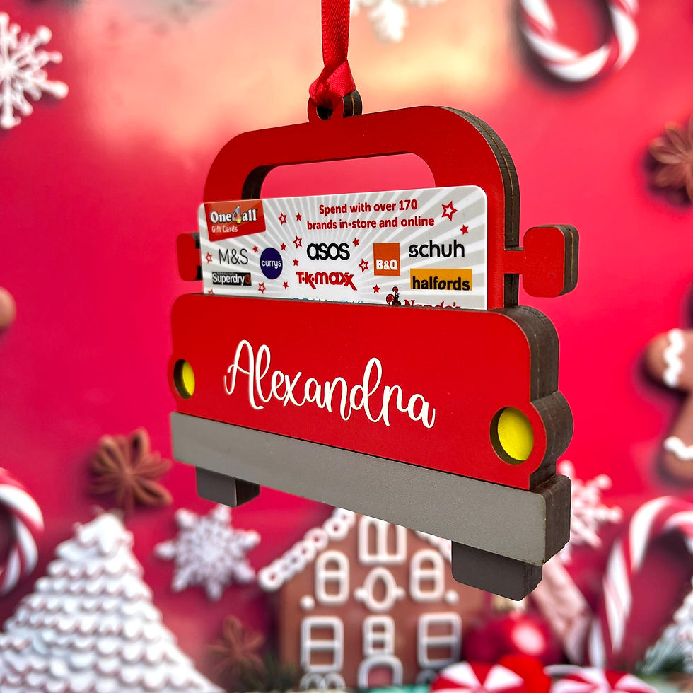 Thumbnail: Gift Card Holder with Merry Christmas Message & Name | Christmas Ornament