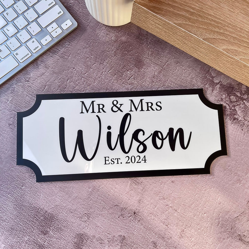 Thumbnail: Personalised Mr. and Mrs. Wedding Street Sign, "Est." Date, Gift Idea, Acrylic