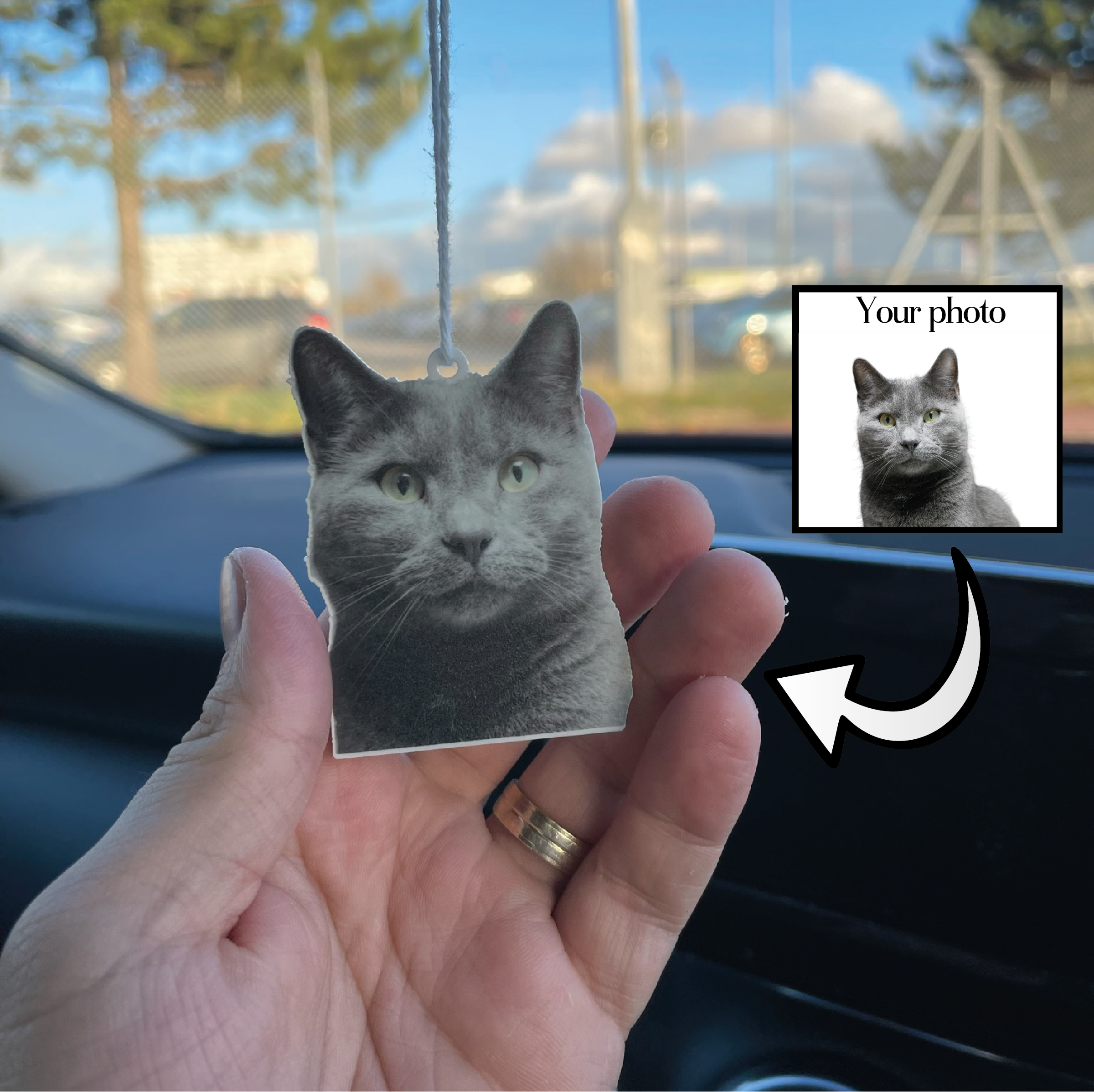 Personalised Car Ornament, Acrylic Ornament, Your Cute Pet, Best Friend Gift