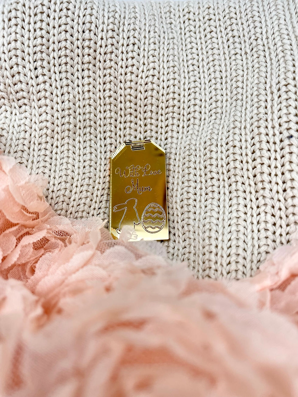 Thumbnail: Personalised Luxury Custom Gift Tags Easter Bunny and Egg Engraved