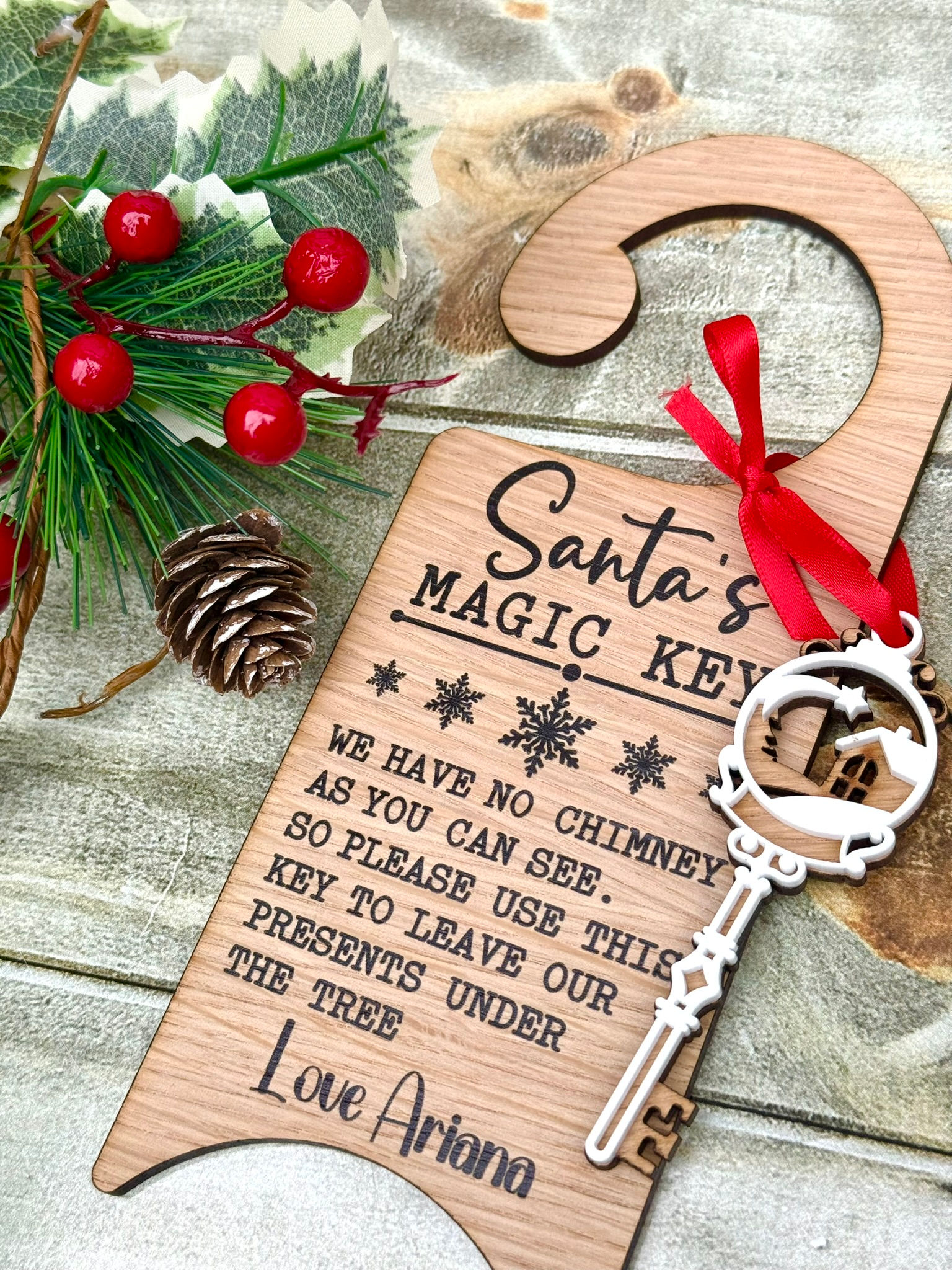 Personalised Santa’s Magic Key | Christmas Eve Box Decoration |Christmas Gift