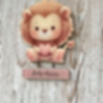 Thumbnail: Lion with name wall plaque, Animals nursery wall decor, Baby Lion, Children's