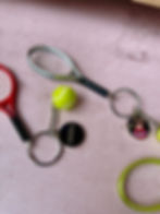 Thumbnail: Personalised Tennis Racket Shape with Ball Keyring with any photo, personalised