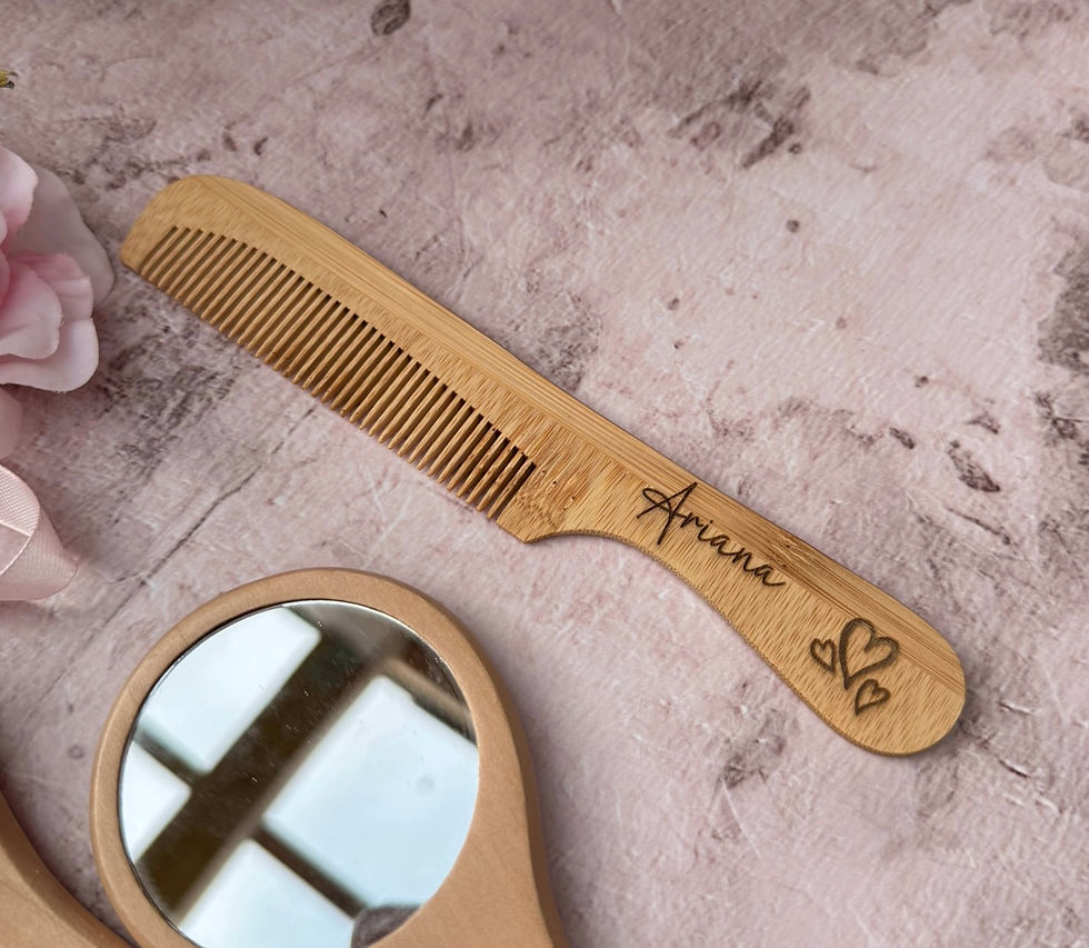 Thumbnail: Personalised Bamboo Comb, Engraved Hair Comb, Eco-Friendly Comb,Secret Santa