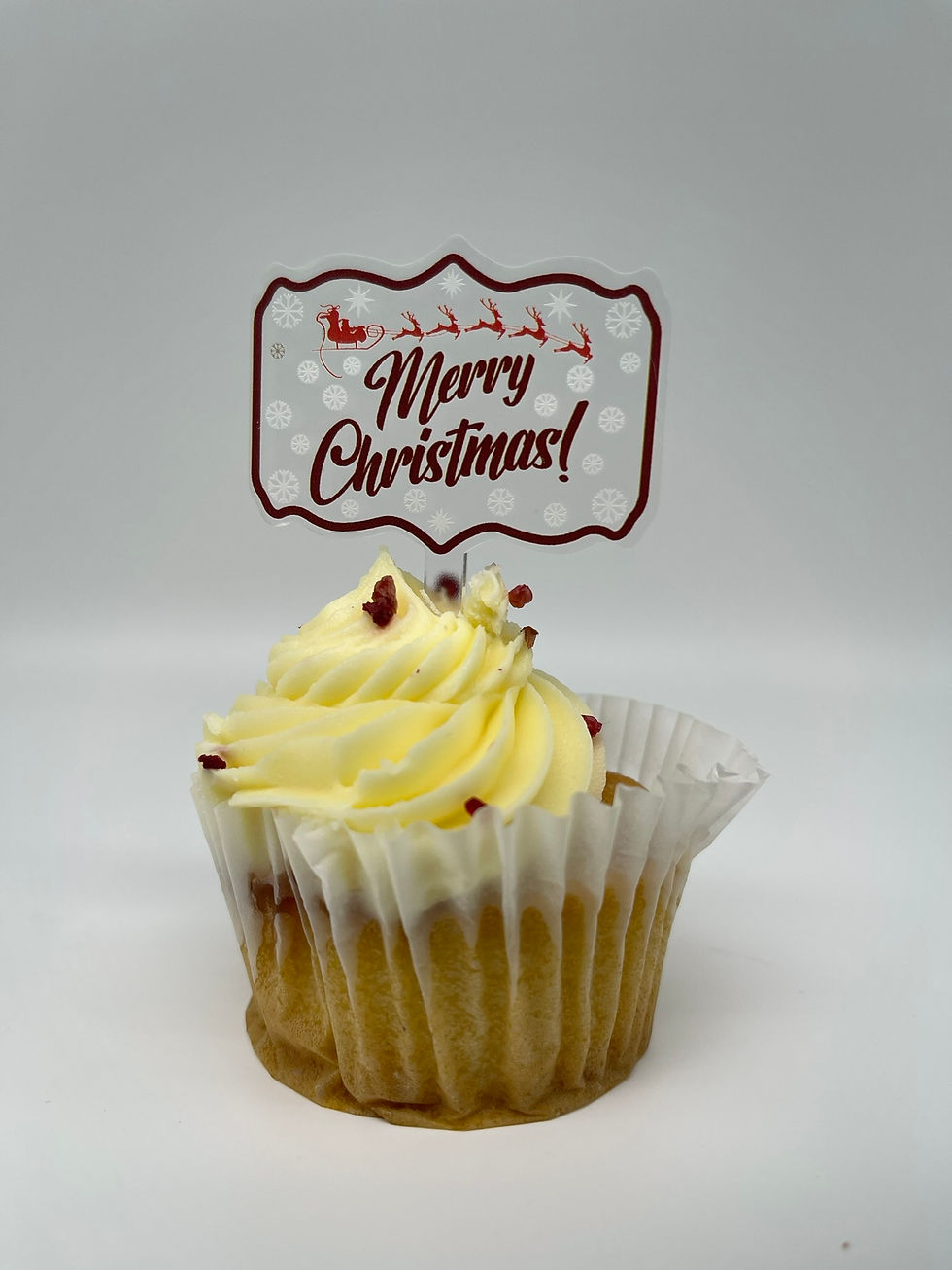 Thumbnail: Christmas cupcake topper frosted | Personalised cupcake topper