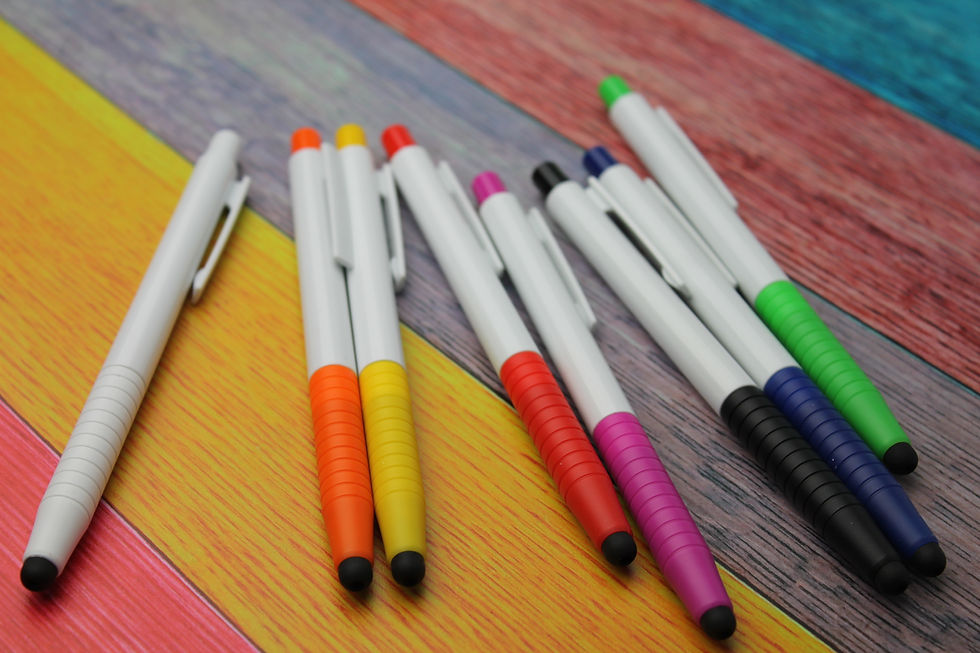 Thumbnail: Plastic pen with stylus 8 colours