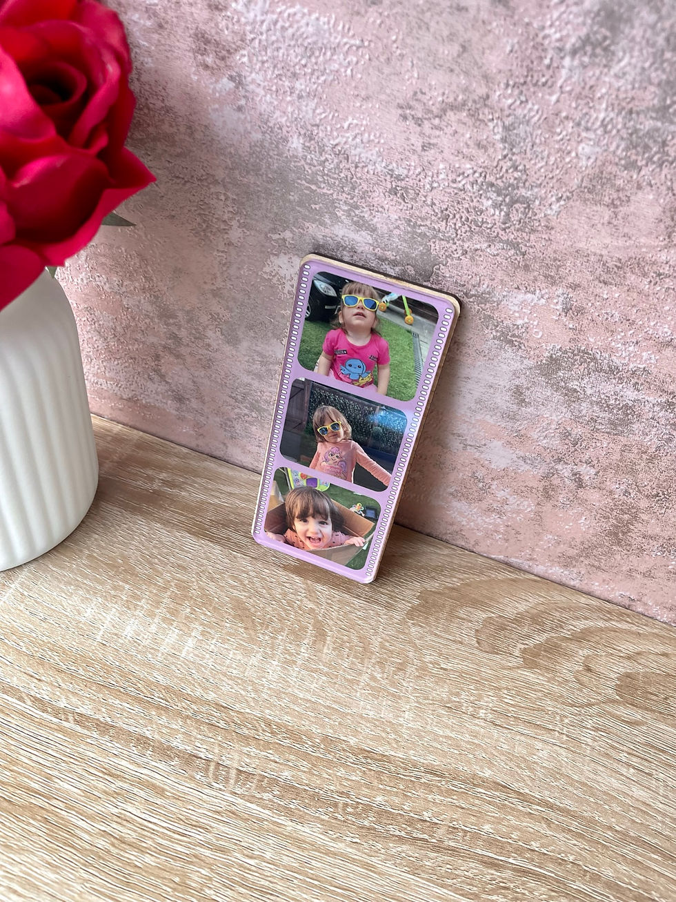 Thumbnail: Photo Strip Polaroid with text | Personalised Fridge magnet | Wedding favours |