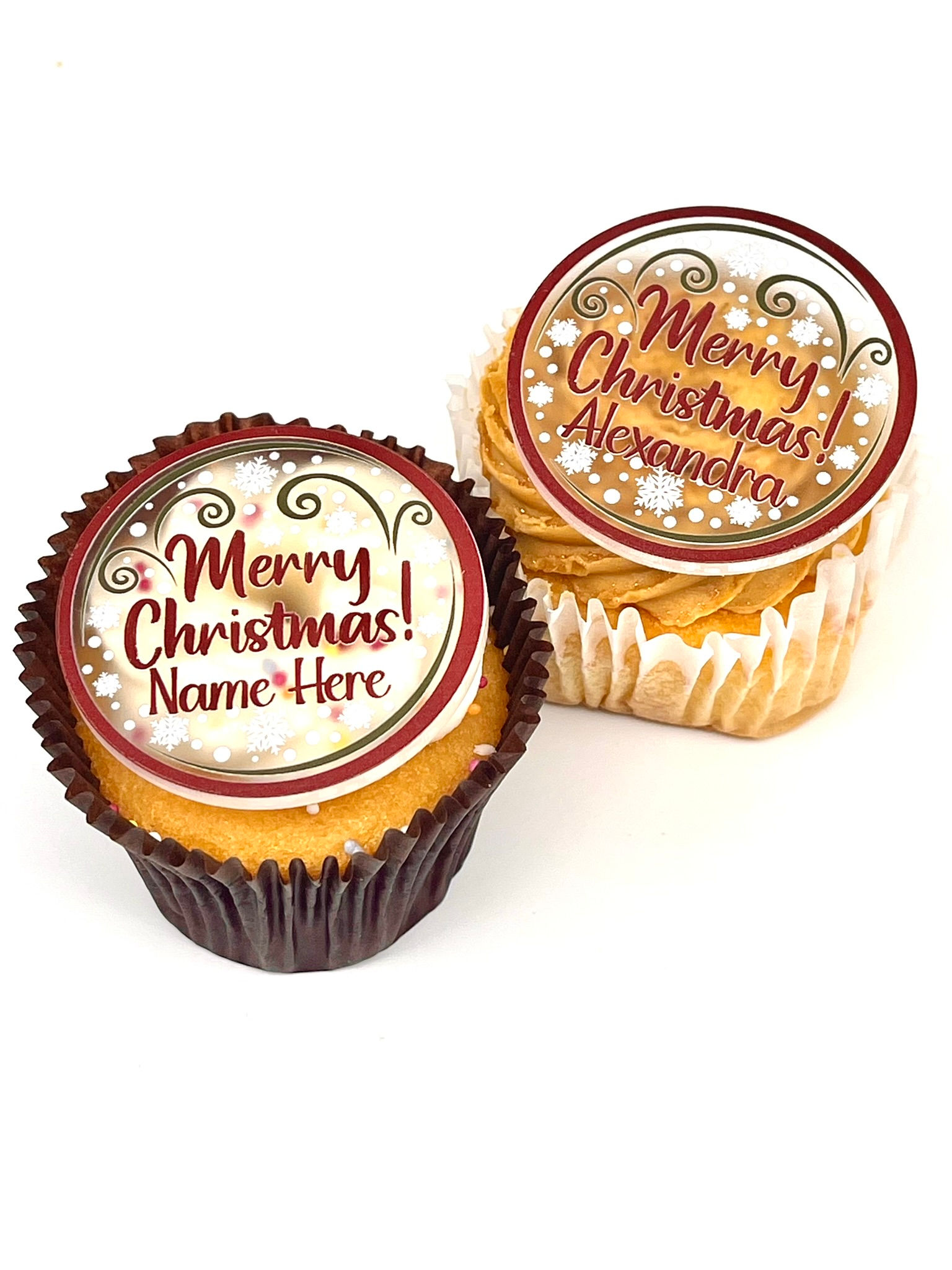 Cake Charm | Acrylic Christmas Cupcake Topper | Circle Decoration
