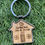 Thumbnail: Personalised Metal and Wood House shape keyring with any Text, xmas gift