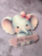 Thumbnail: Cute Elephant with name wall plaque, nursery wall decor, Cute Elephant Animal